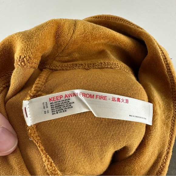 Free People FP Movement Gold Yellow Velvet Like Boho Jogger Pants Size Small - Picture 6 of 7